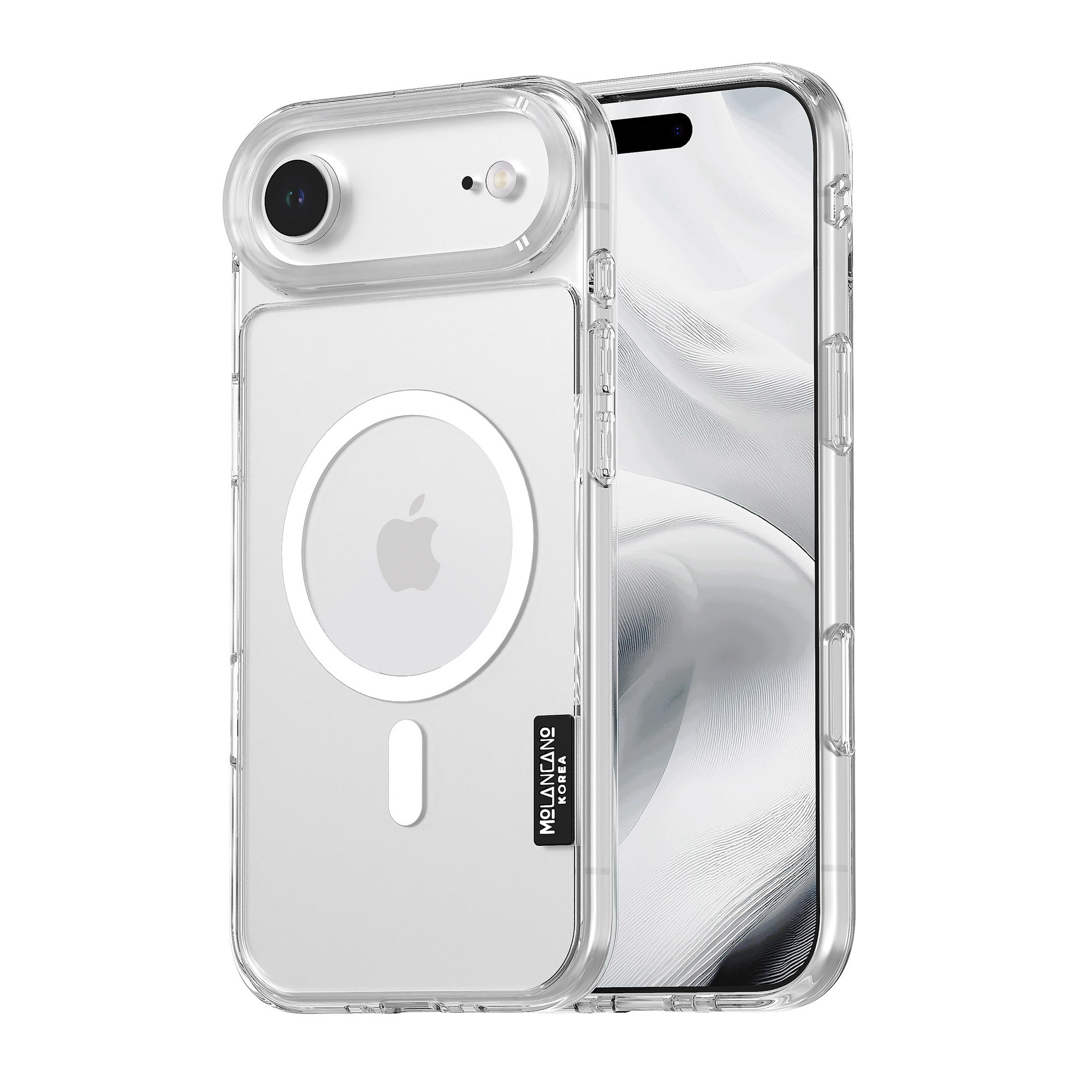 크리스탈 2배자력 맥세이프 방탄 범퍼 젤하드 클리어 케이스 투명, 아이폰 에어