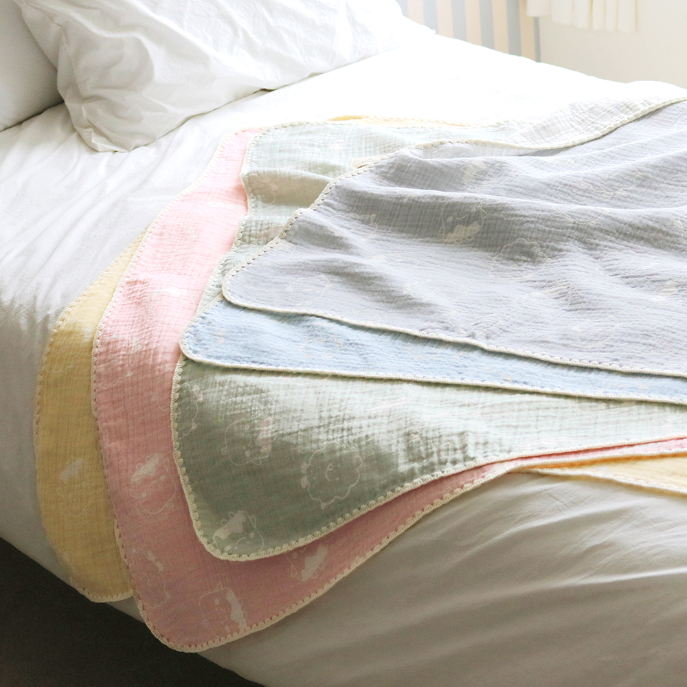 피넛버터젤리 캐릭터 모달 아기 거즈 블랭킷 애착이불 낮잠이불 유모차 유아 담요 M