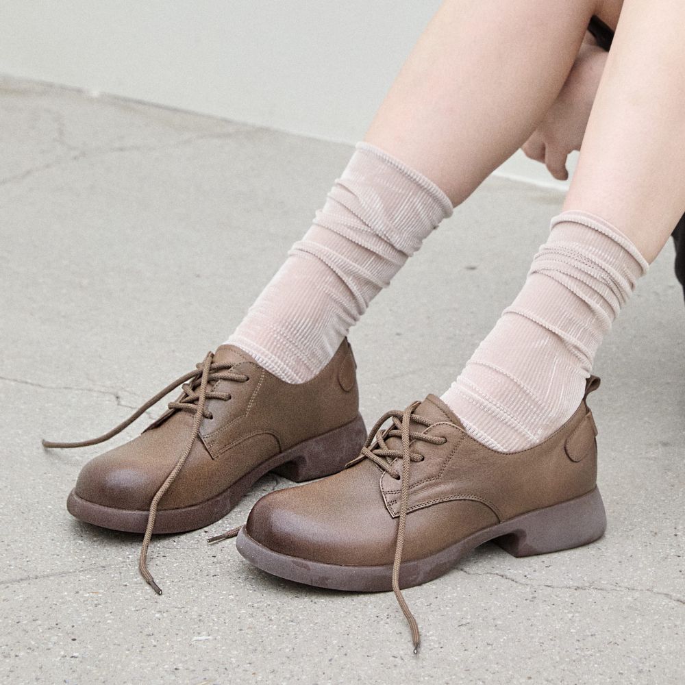 [스퍼] 채플린 소가죽 옥스퍼드 레이스업 로퍼 3cm -VS9007 (2color) - 상세 이미지 2
