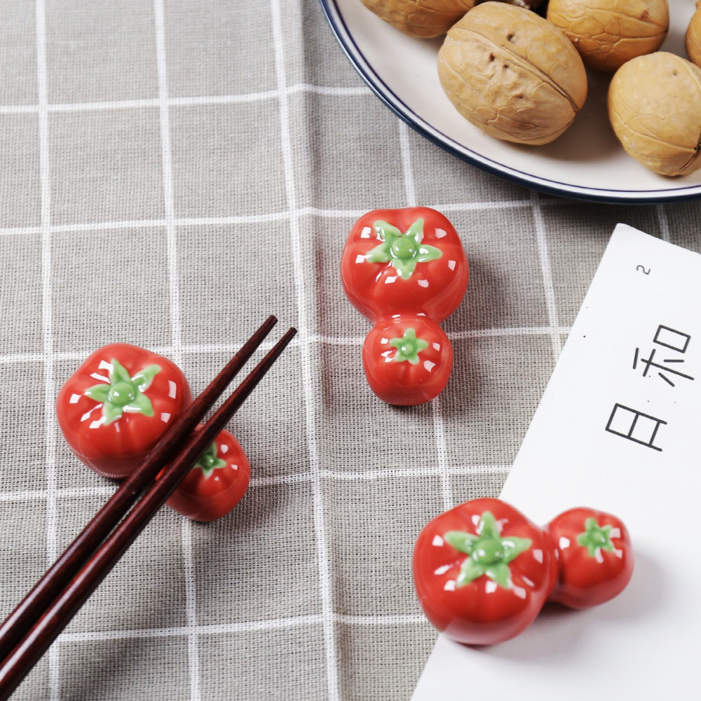 토마토 도자기 수저 젓가락 받침 - 상세 이미지 2