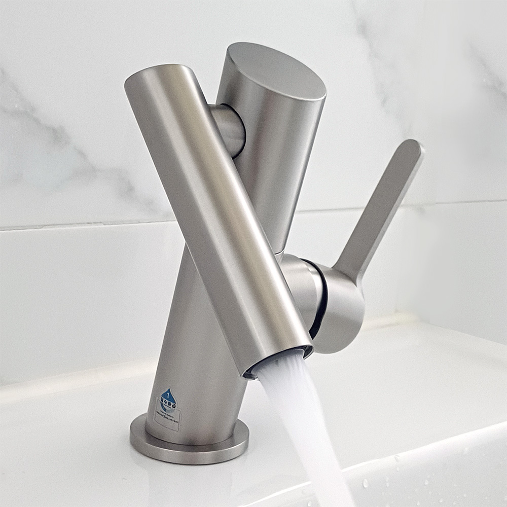 고급 듀얼회전 세면대 수전 수도꼭지 욕실 세면기 원홀 스텐 무광 교체