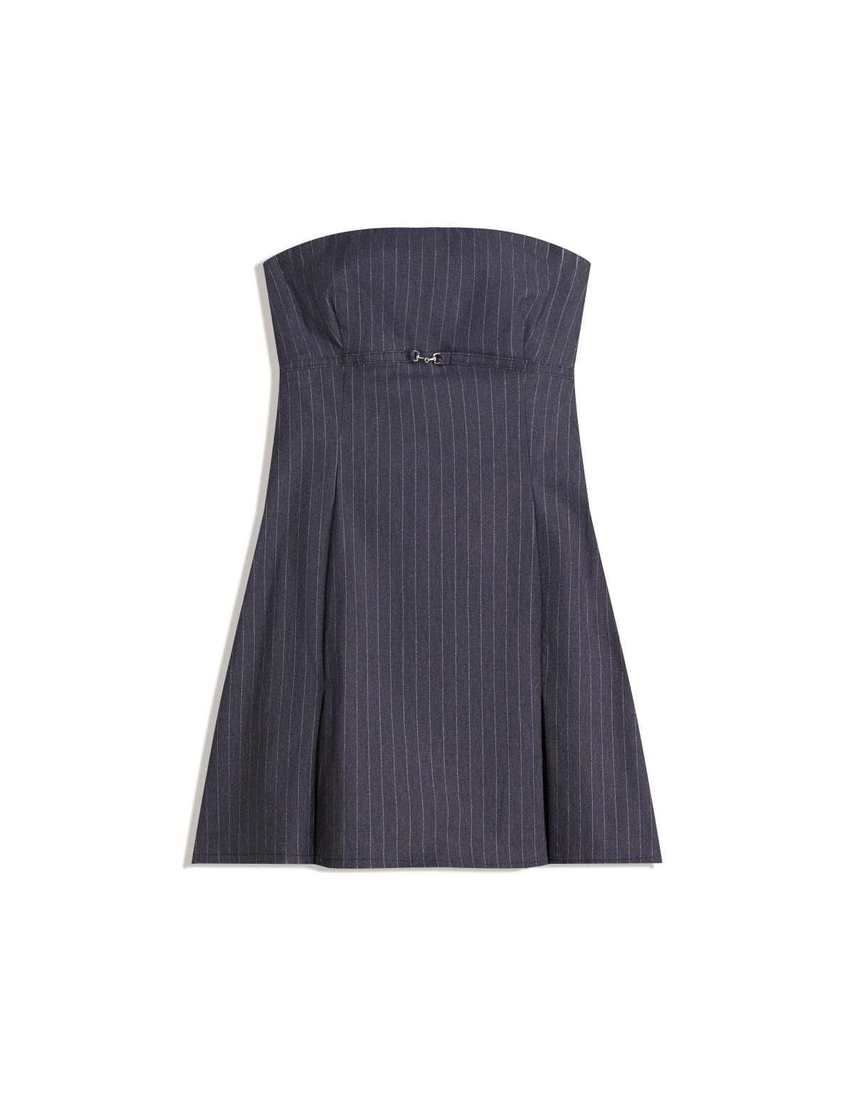 버쉬카 스트라이프 튜브탑 벨트 미니 원피스 5851/710 DARK BLUE - 메인 이미지