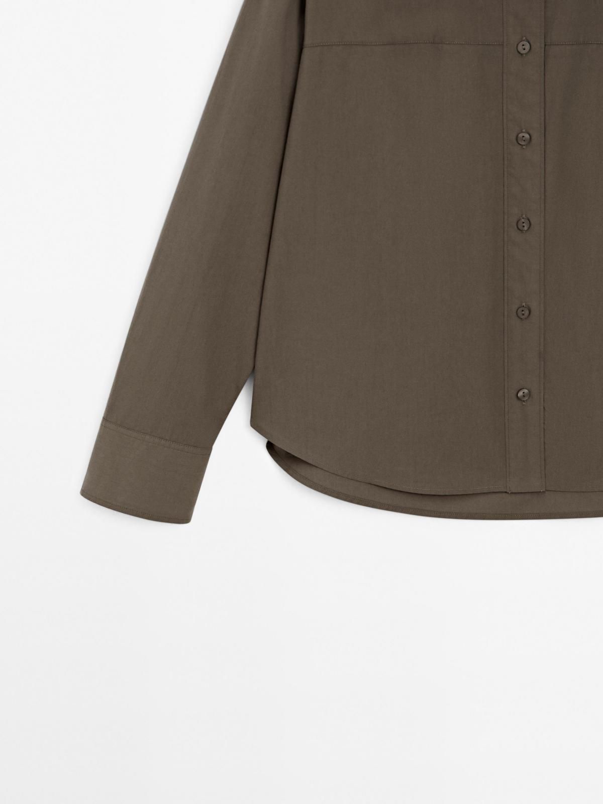 마시모두띠 미니멀 코튼 옥스포드카라 긴팔 셔츠 5114/914 DARK GREEN - 상세 이미지 5
