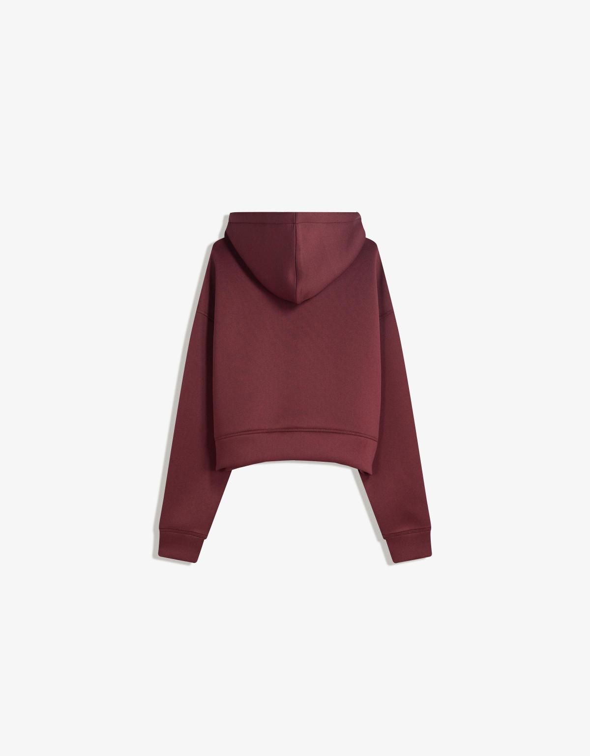 버쉬카 오버사이즈 네오프렌 테크니컬 집업 후드티 6973/714 BURGUNDY - 상세 이미지 2