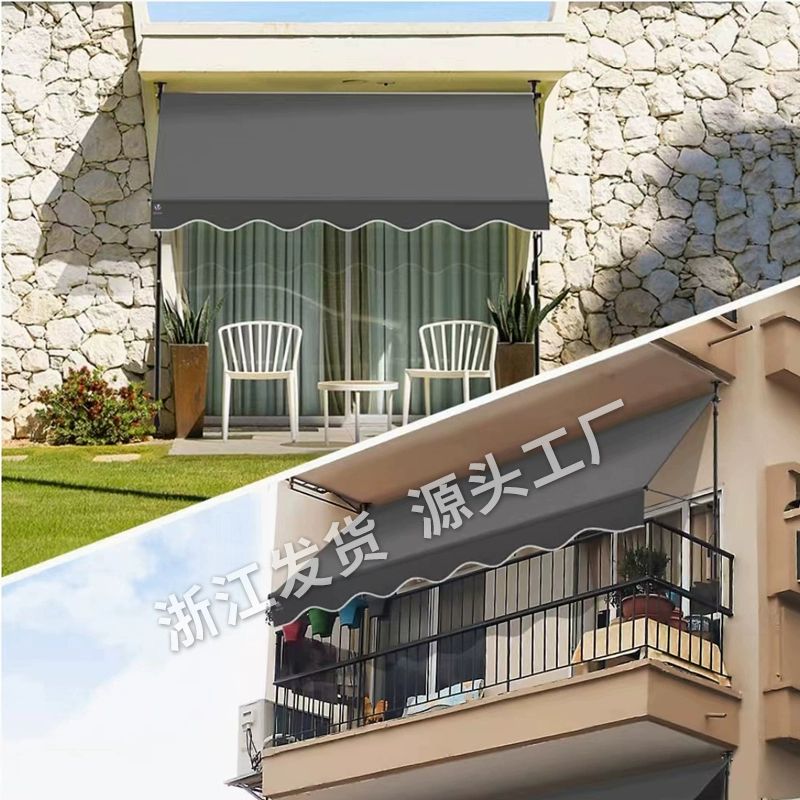 스카이어닝 카페어닝 단독주택 창고 중고농막 넥산 전동 클라인블루 차양천+그레이 스탠드 150x120cm - 상세 이미지 5