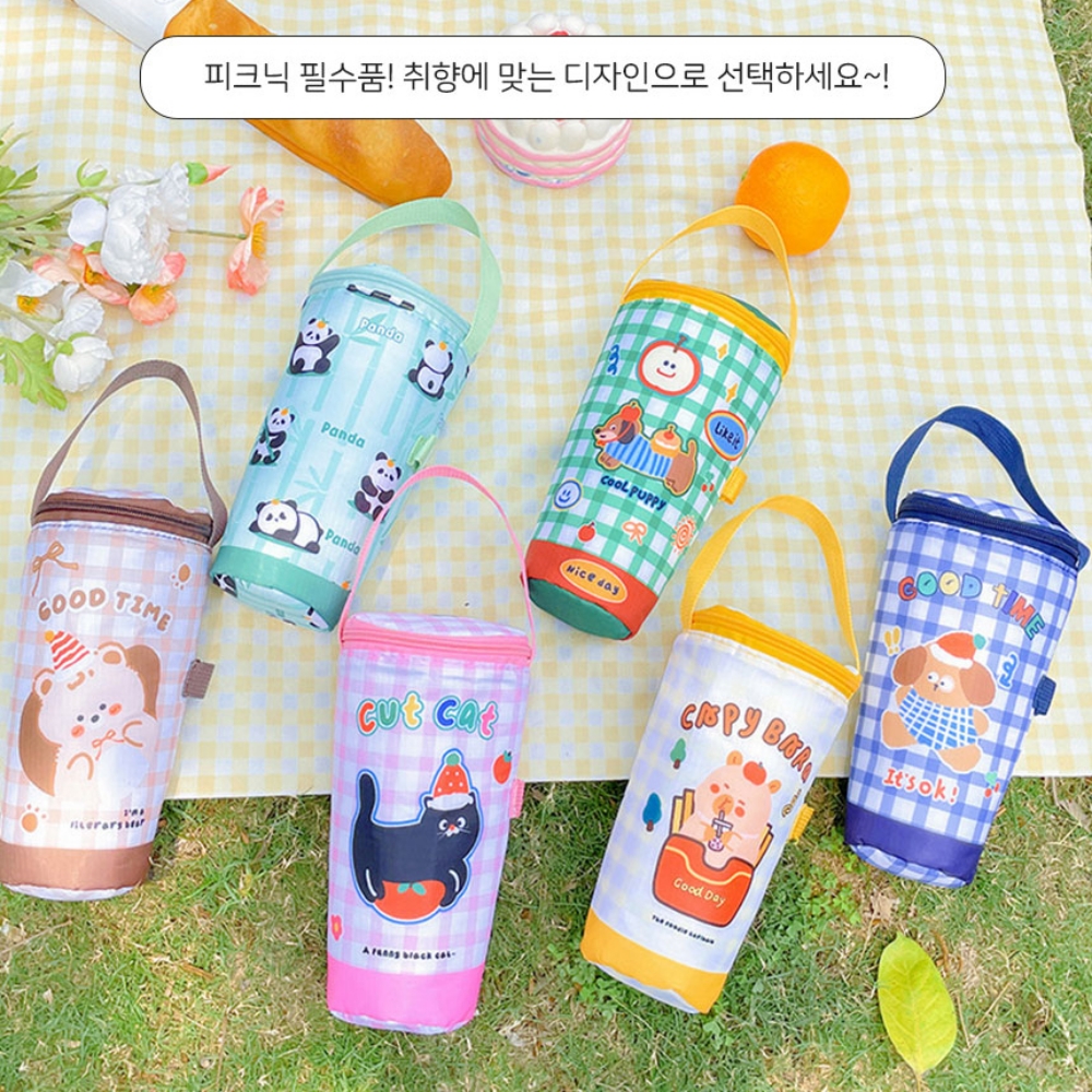 페트병 텀블러 생수병 텀블러 손잡이 보냉백 물맺힘 방지 2set - 상세 이미지 2