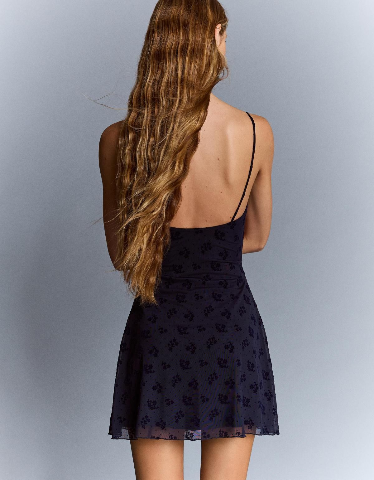 버쉬카 트렌디 프린트 스트랩 미니 원피스 6043/360 NAVY - 상세 이미지 4