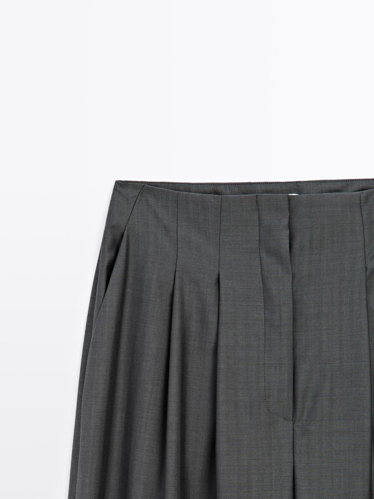 마시모두띠 테크니컬 100 울 와이드 팬츠 9004/951 GREY - 상세 이미지 4