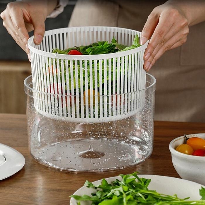 일본 핸들 야채탈수기 대용량 야채짤순이 9.6L - 상품 이미지