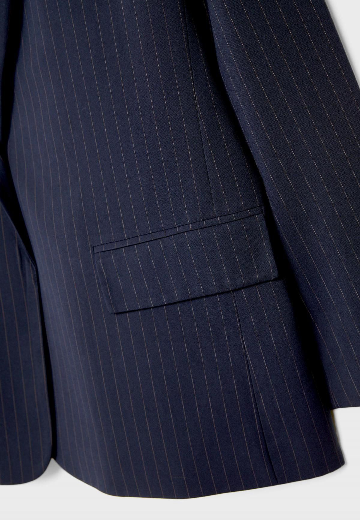 스트라디바리우스 스트라이프 텍스처 오픈 테일러드 재킷 5914/283 NAVY BLUE - 상세 이미지 2