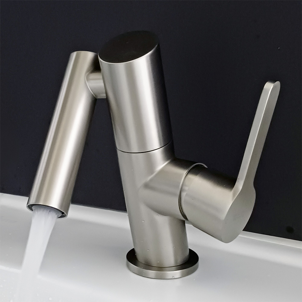 고급 듀얼회전 세면대 수전 수도꼭지 욕실 세면기 원홀 스텐 무광 교체