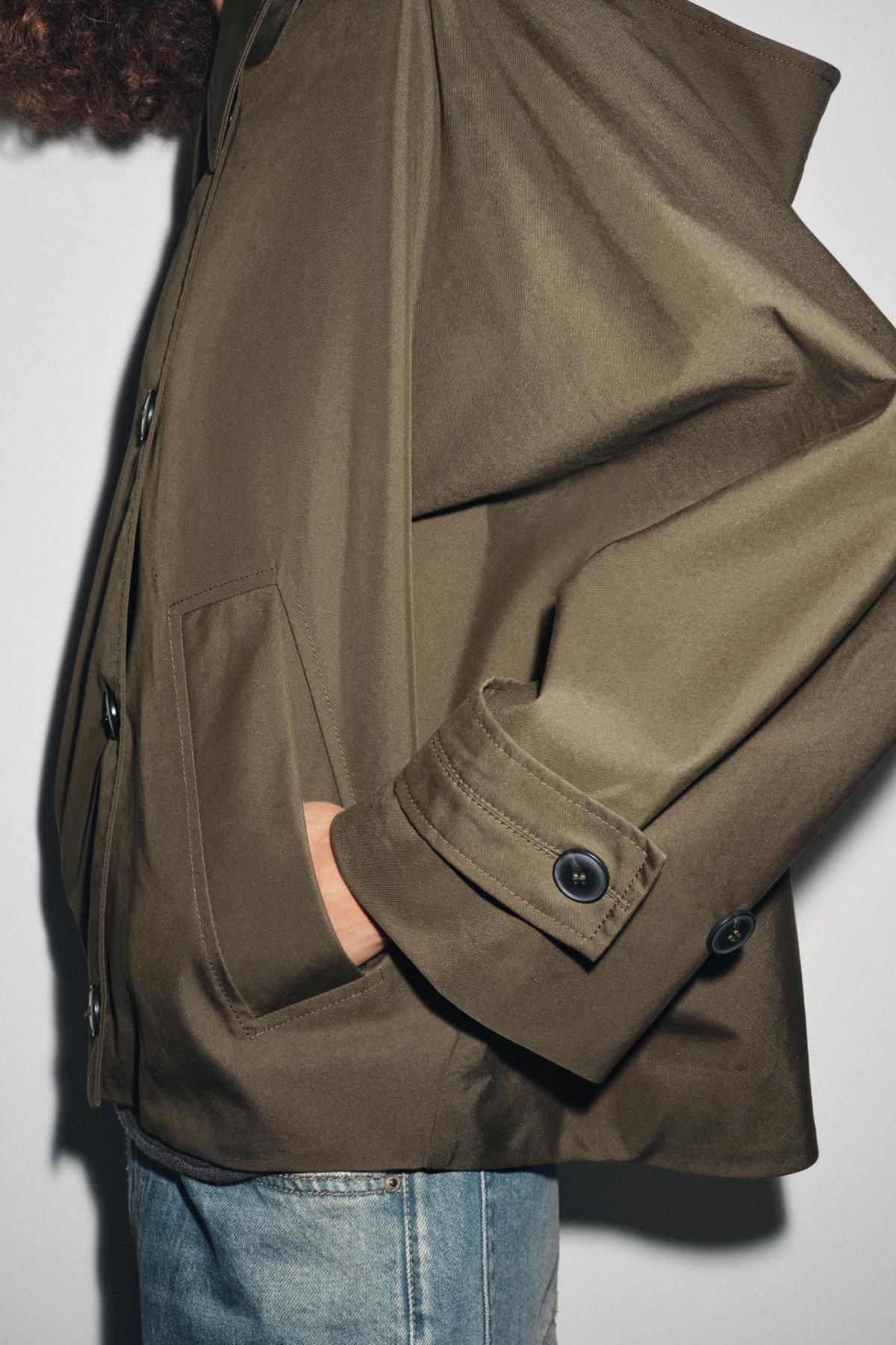 자라 발수 테크니컬 숏 트렌치코트 0518/242 LIGHT KHAKI - 상세 이미지 5