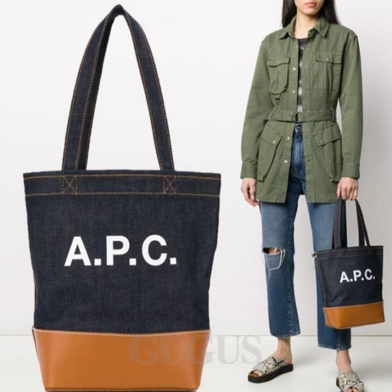 아페세 에코백 로르 토트백 apc 캔버스 가방 Laure Tote 데님백 카키 진피 바닥 사이즈 3호 판매 후 이미지 7