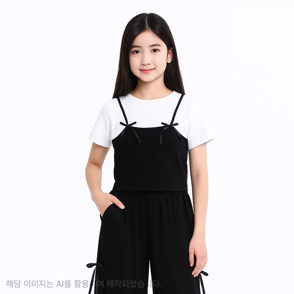 더데이걸 나시 레이어드 티셔츠 TGRA25304 - 상품 이미지
