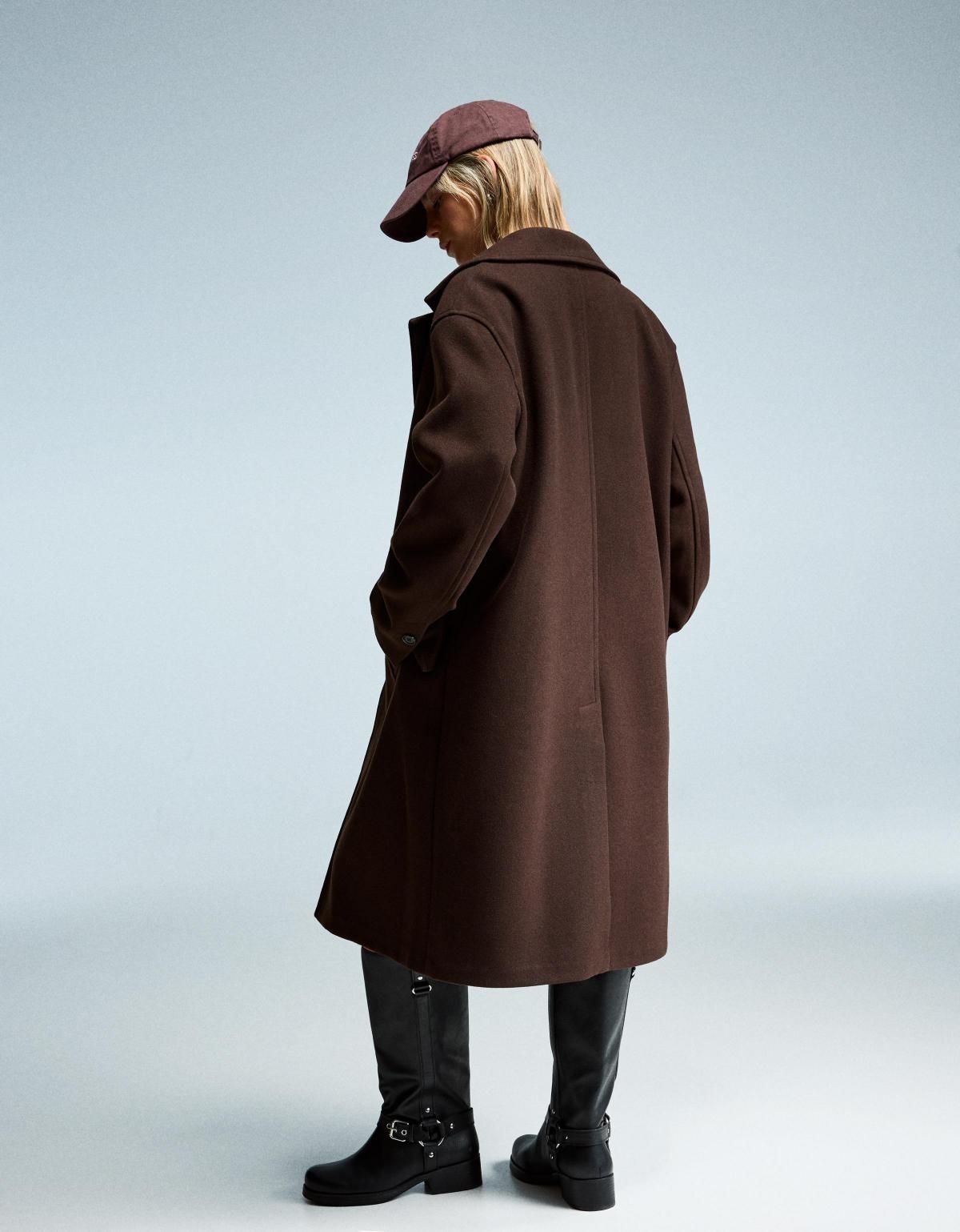 버쉬카 브라운 미니멀 소프트 롱 코트 1688/741 BROWN - 상세 이미지 5
