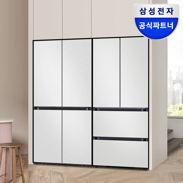 [체감가363만] 삼성 비스포크 Ai 냉장고 김치냉장고 키친핏 Max RM70F64R1A RK70F42M2A 코타화이트