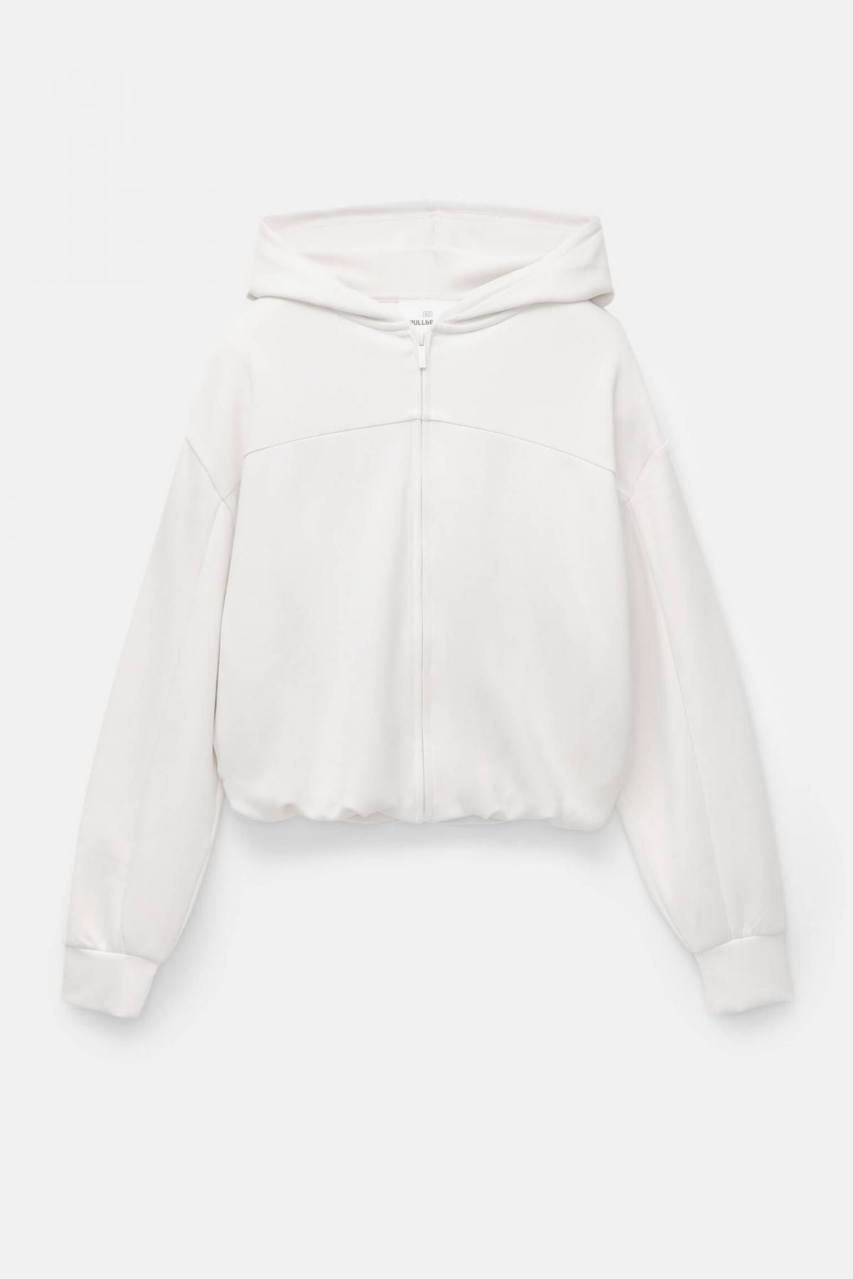 풀앤베어 볼륨핏 집업 화이트 후드티 7560/305 ECRU - 상품 이미지