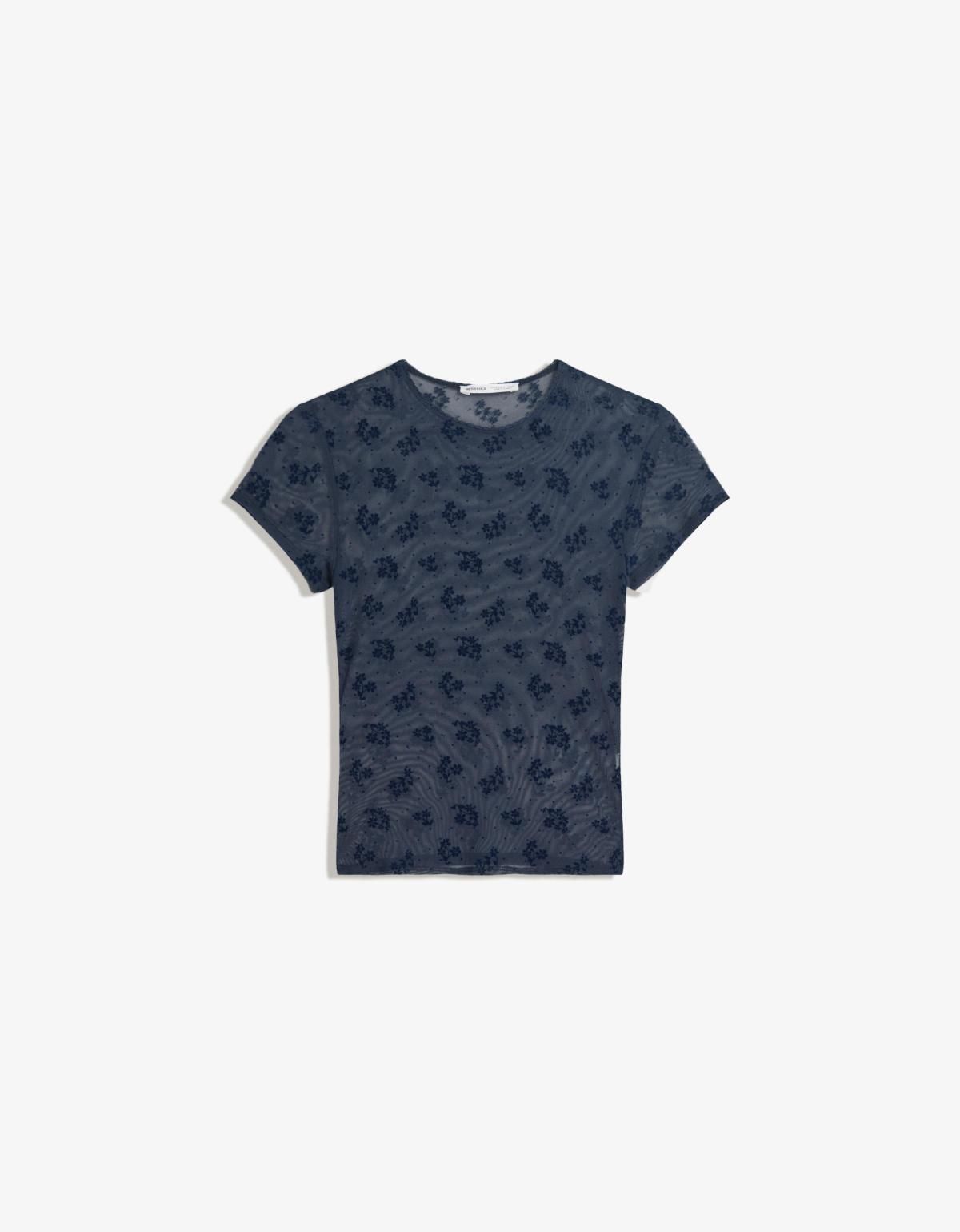 버쉬카 프린트 테크니컬 튤 반팔 티셔츠 7617/360 NAVY - 상세 이미지 5