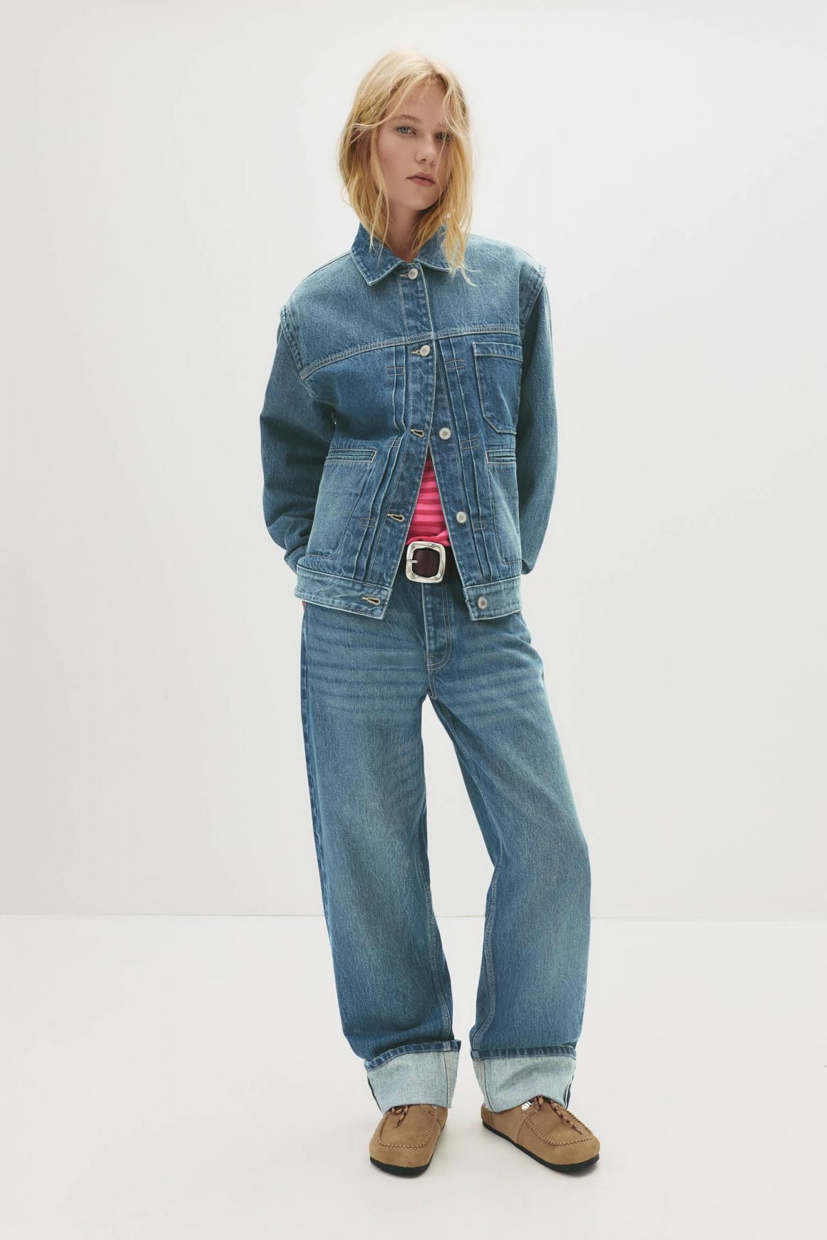 풀앤베어 셀비지 데님 스트레이트핏 청바지 7683/340 MEDIUM BLUE - 상세 이미지 2