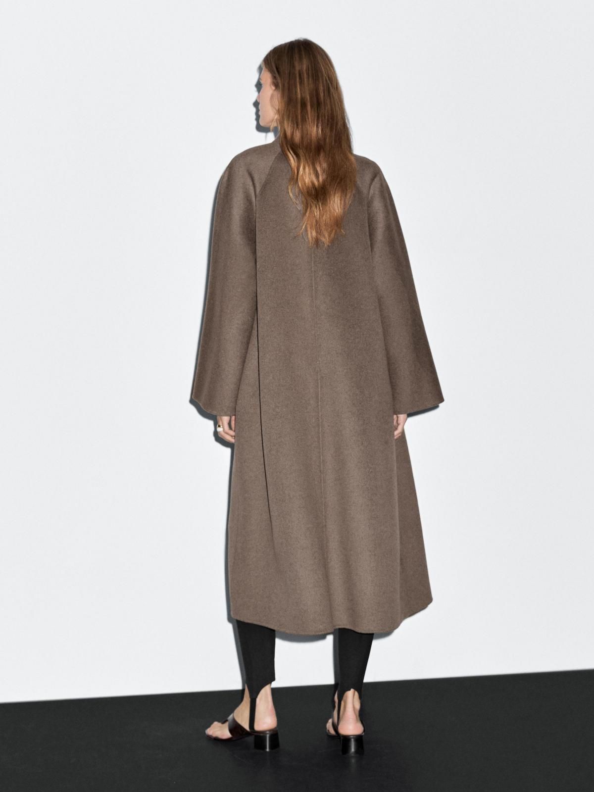 마시모두띠 울블렌드 오버핏 오픈 롱 코트 6440/990 BROWN - 상세 이미지 4