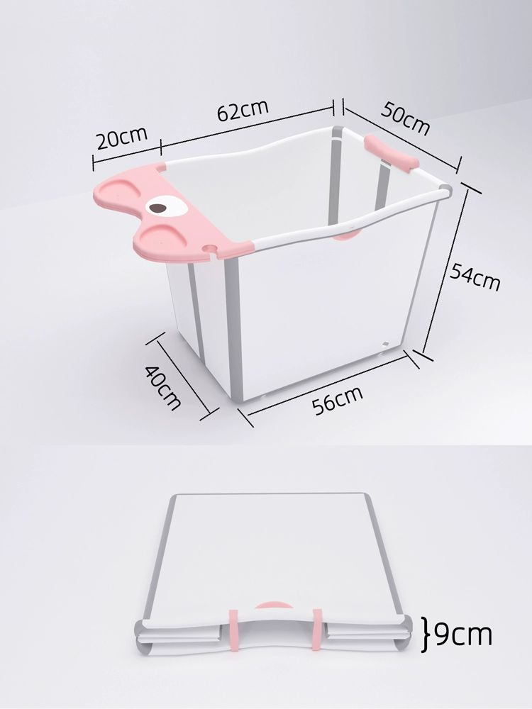 대형견 접이식 욕조 간이 중형견 세면대 폴딩 반려동물 핑크레드 목욕스툴 선물끈 포함 - 상세 이미지 5