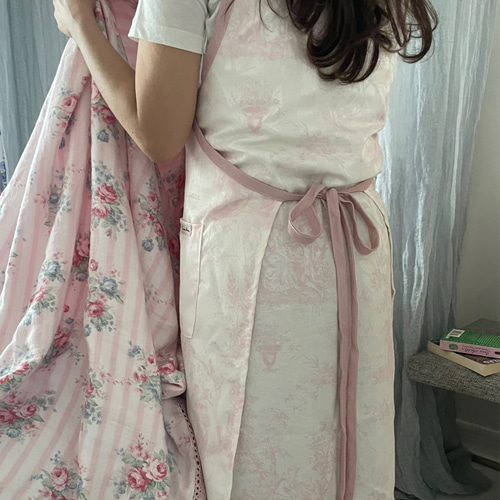 뜨왈 핑크명화 프랜치 랩 롱 앞치마 이미지 8