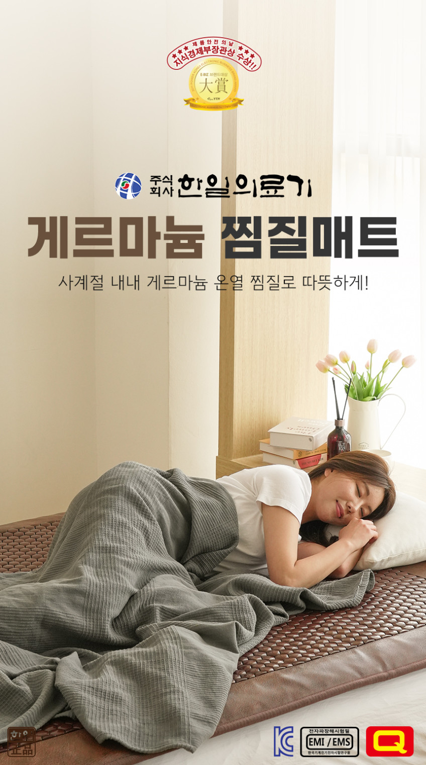 한일의료기 게르마늄 세라믹 전기매트 세라믹 온열매트 난방 거실용 찜질매트 미니싱글 판매처 상세 정보 이미지 1