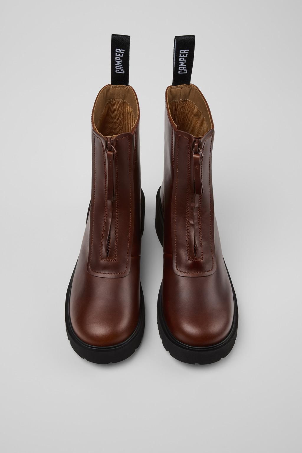 캠퍼 청키 브라운 레더 미들부츠 Milah K400776-007 BROWN - 상세 이미지 5