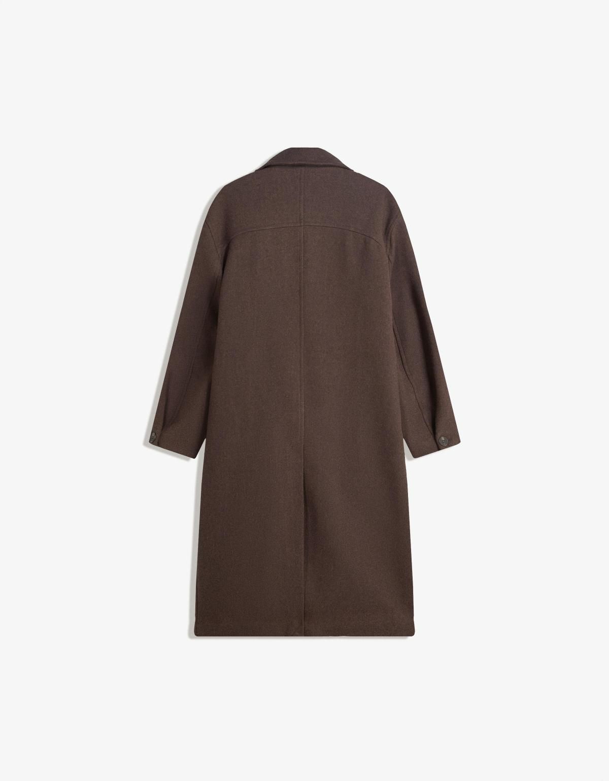 버쉬카 테크니컬 오버핏 드롭숄더 롱 코트 6893/741 BROWN - 상세 이미지 5