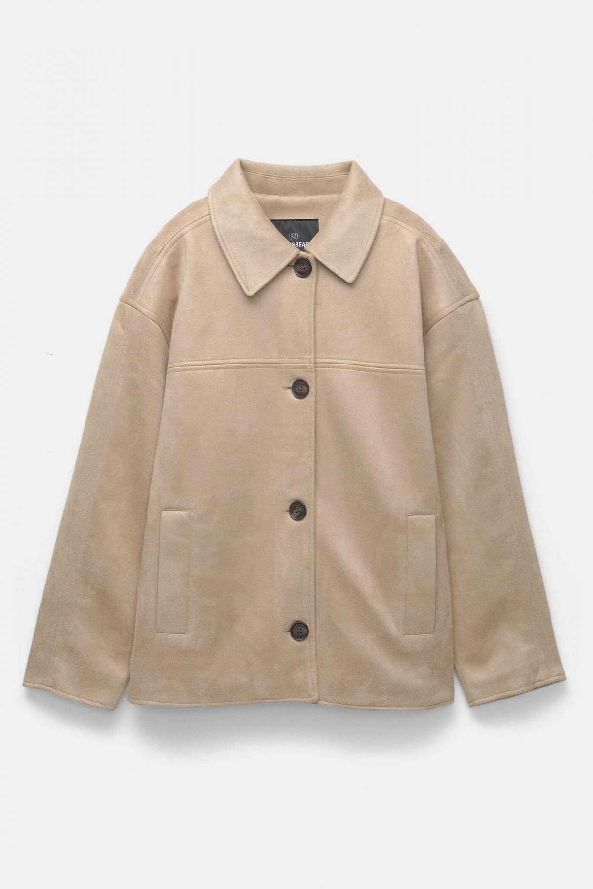 풀앤베어 테크니컬 레더 이펙트 베이지 재킷 7700/389 BEIGE - 메인 이미지
