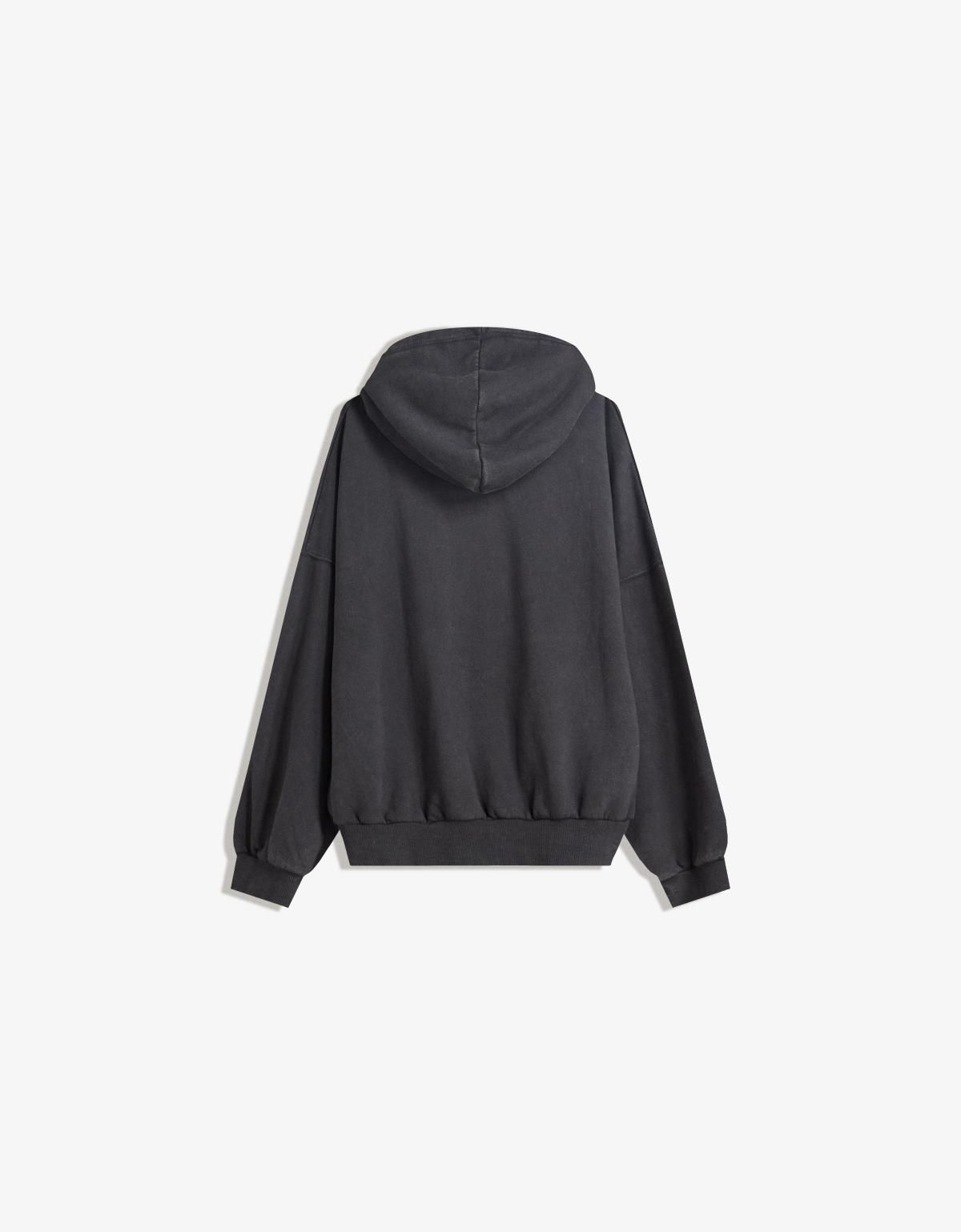 버쉬카 오버핏 베이직 후드티 7057/700 DARK GREY - 상세 이미지 5