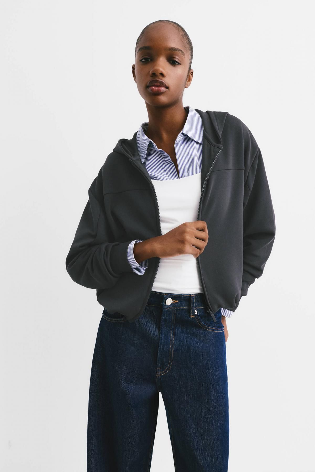 풀앤베어 테크니컬 벌룬핏 집업 후드티 7560/305 BLACK - 상세 이미지 3