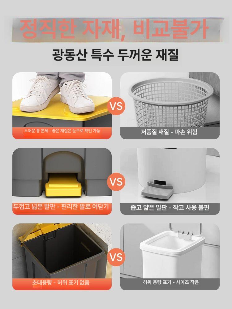 업소용 분리수거함 50L 페달휴지통 편의점 50L 인형로고 쓰레기봉투 포함 - 상세 이미지 2