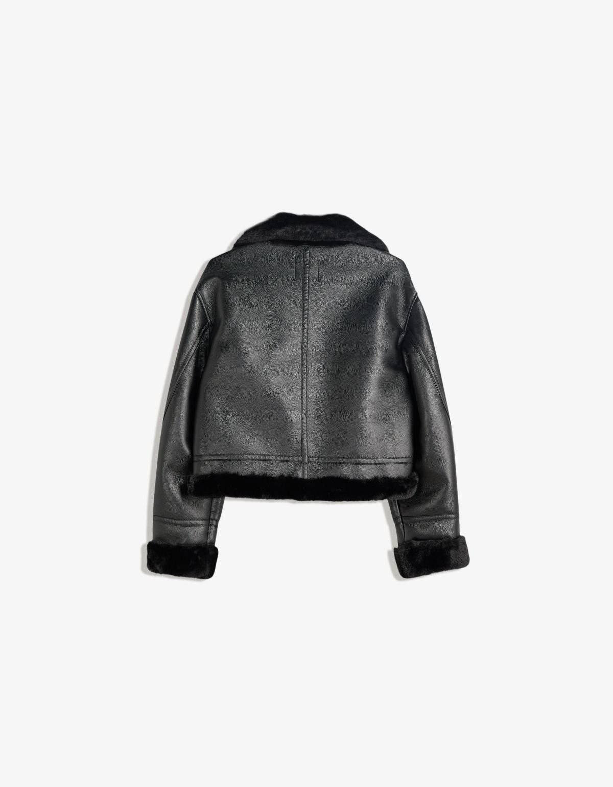 버쉬카 에코레더 무스탕 더블페이스 재킷 6603/730 BLACK - 상세 이미지 5
