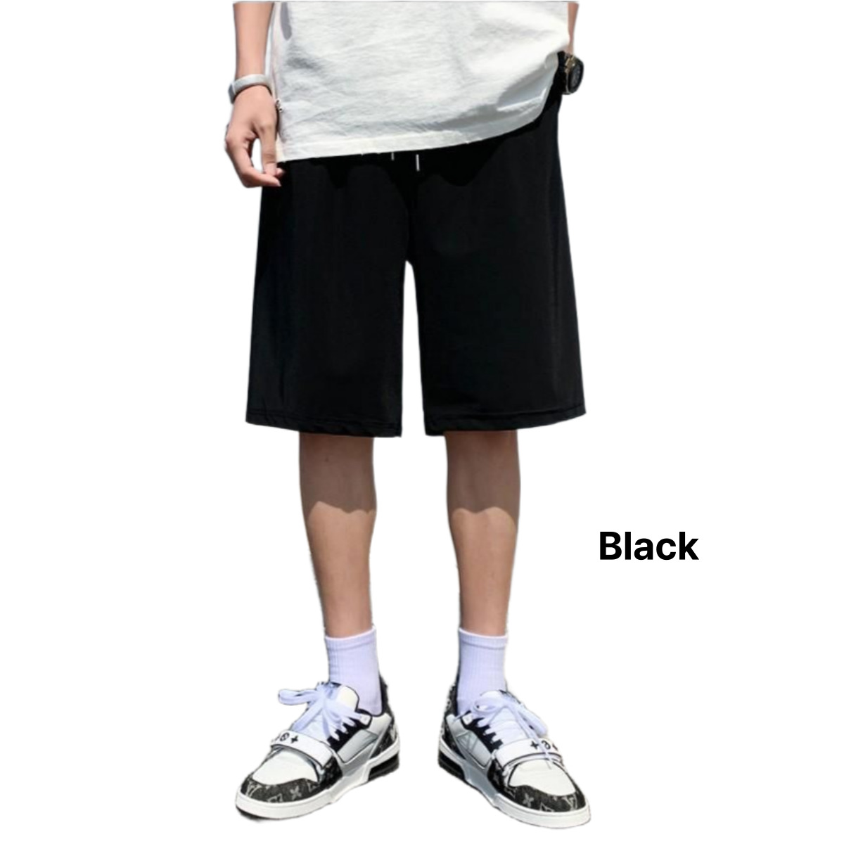 남자 냉감 데일리 여름 반바지 트레이닝 쿨 팬츠 밴딩 3장 초소대형 사이즈 (28~44) - 상세 이미지 5