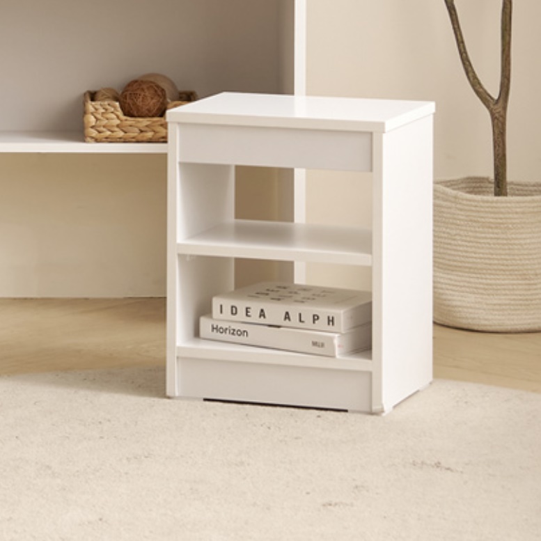 등받이없는의자 낮은 의자 사각 우드스툴 나무 스툴 화이트 수툴 수틀 서랍 수납 원목 합판