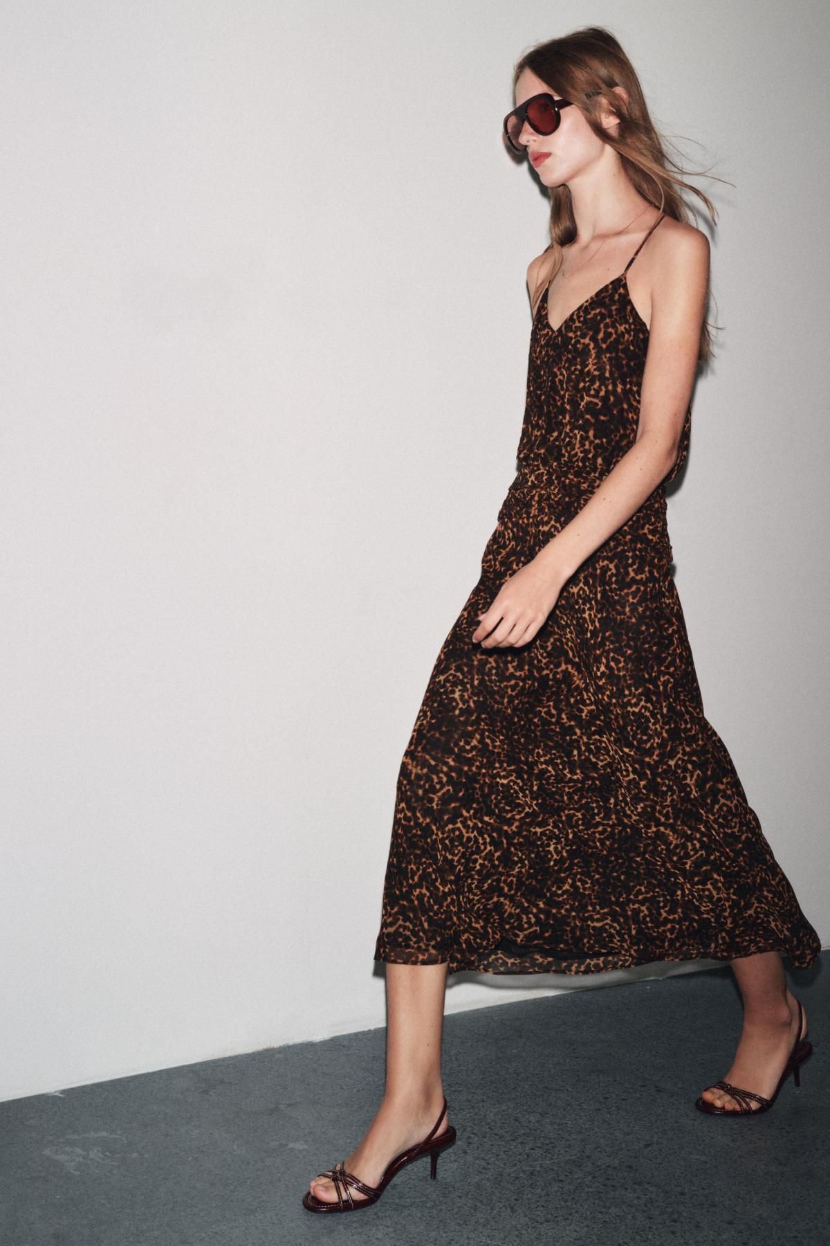 자라 애니멀프린트 브이넥 미디 원피스 8790/139 LEOPARD - 상세 이미지 5