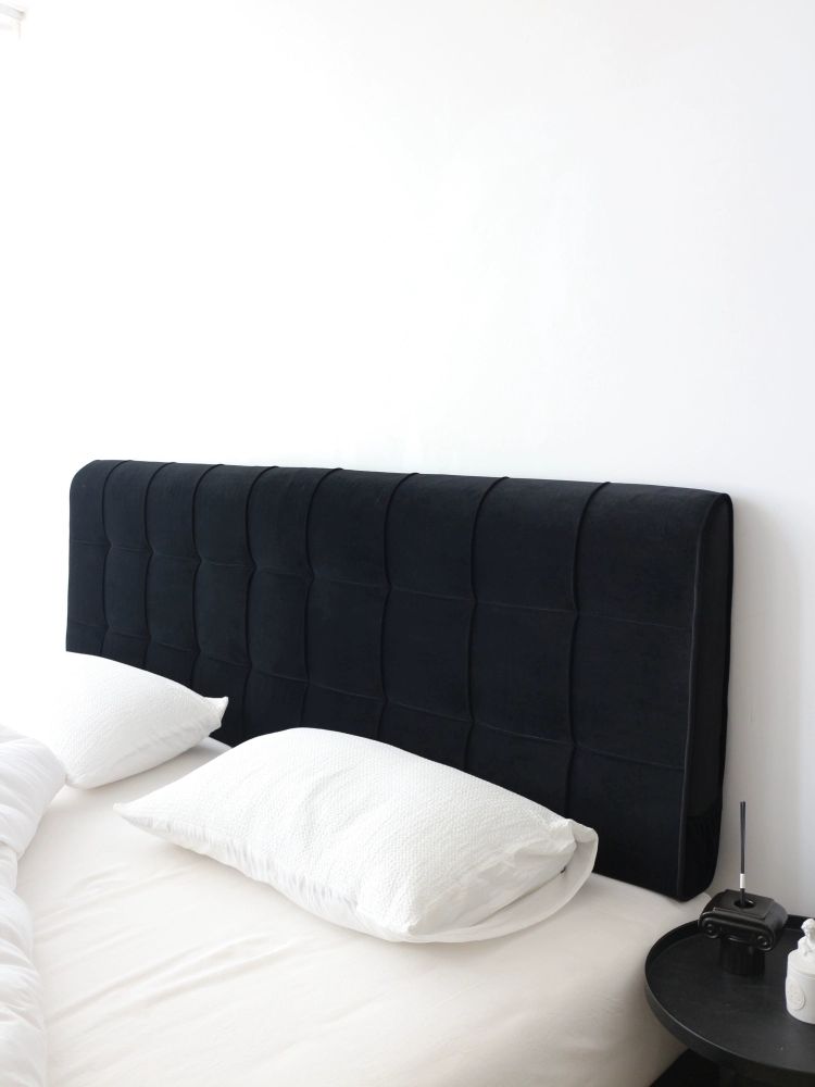 호텔 침대헤드 인테리어 헤드보드 등받이 받침대 트렌디블랙 120x60cm 세탁 가능 - 상세 이미지 4