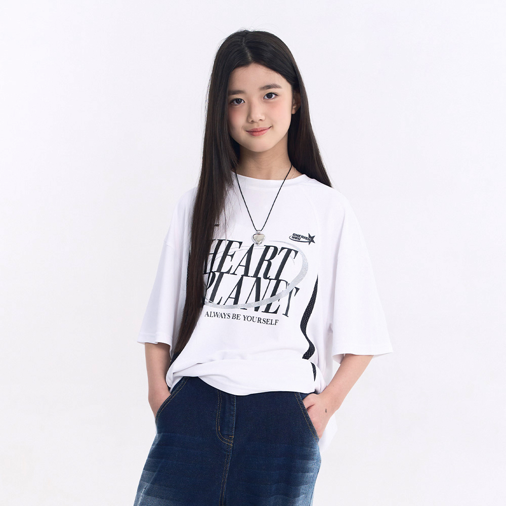 더데이걸 블록코어 곡선 배색 반팔티 TGRA25303 - 상세 이미지 3