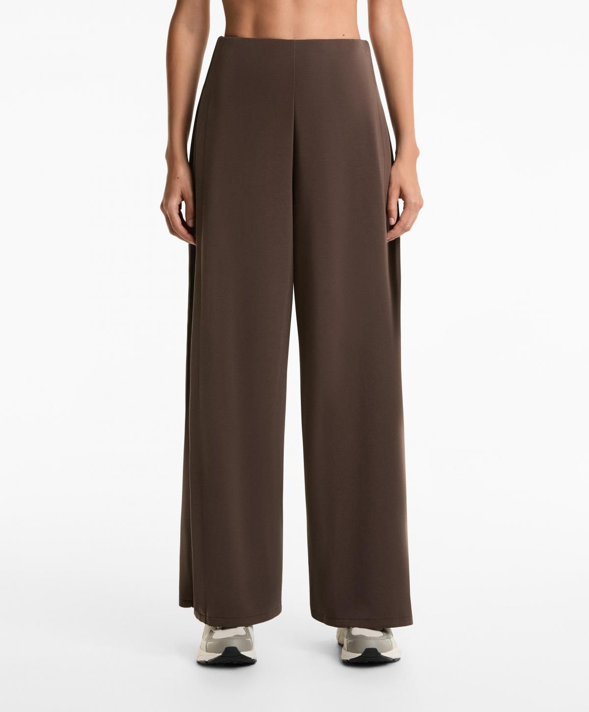 오이쇼 소프트 모달 와이드 사이드 플리츠 팬츠 4032/791 BROWN