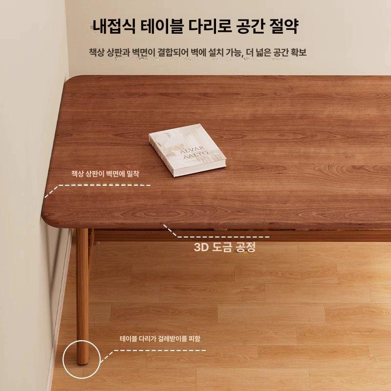 원목 테이블 책상 학생방 공부 탁자 사무실 호두색 100x너비 60x높이 A - 상세 이미지 2