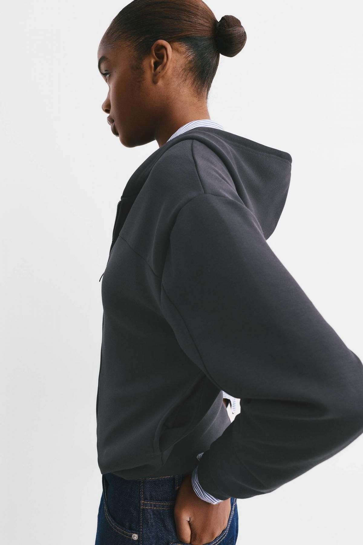 풀앤베어 테크니컬 벌룬핏 집업 후드티 7560/305 BLACK - 상세 이미지 2