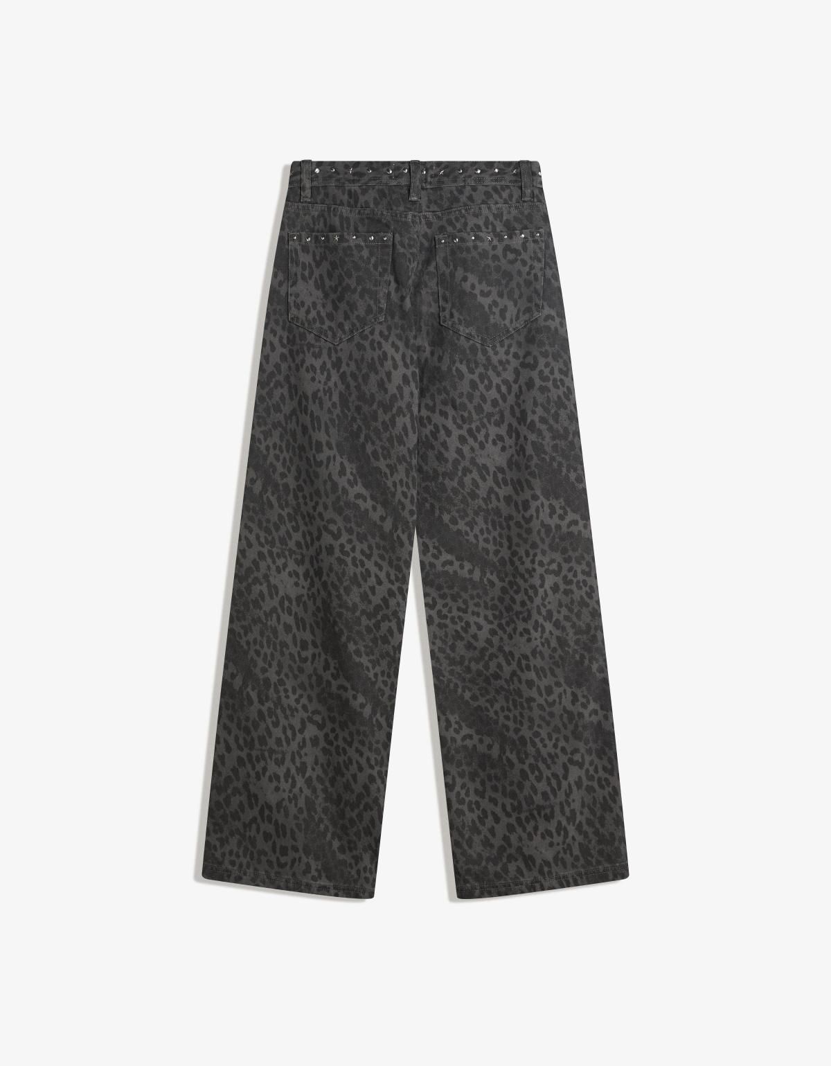 버쉬카 애니멀프린트 스트레이트 스터드 팬츠 5114/388 DARK GREY - 상세 이미지 3