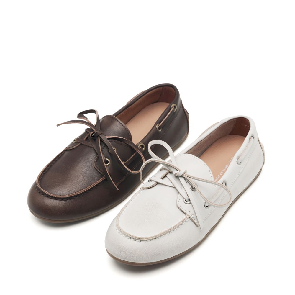 스퍼 세인트 라운드 소가죽 보트슈즈 레이스업 로퍼 1cm -VS9021 (2color) 이미지 6