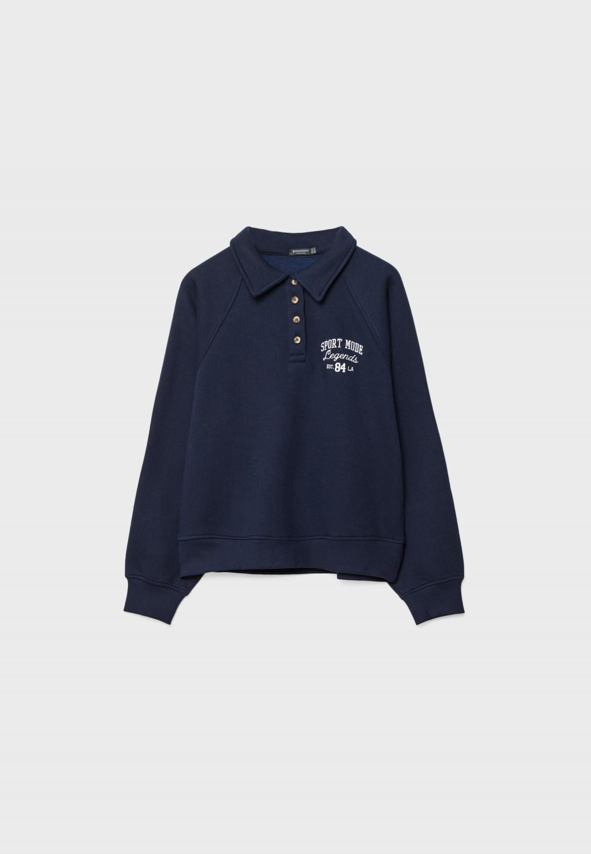 스트라디바리우스 테크니컬 폴로 버튼 맨투맨 6638/878 NAVY BLUE - 상품 이미지