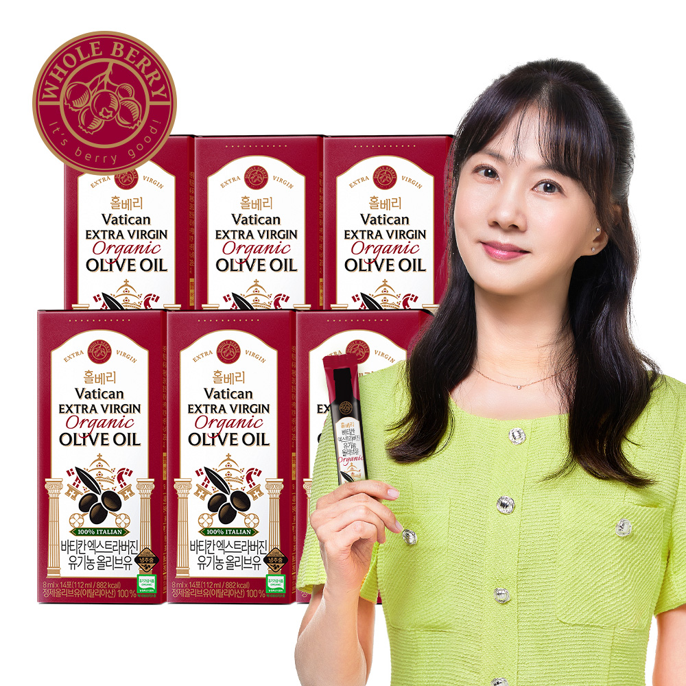 홀베리 바티칸 엑스트라버진 유기농 올리브유 112ml, 6개 - 상품 이미지