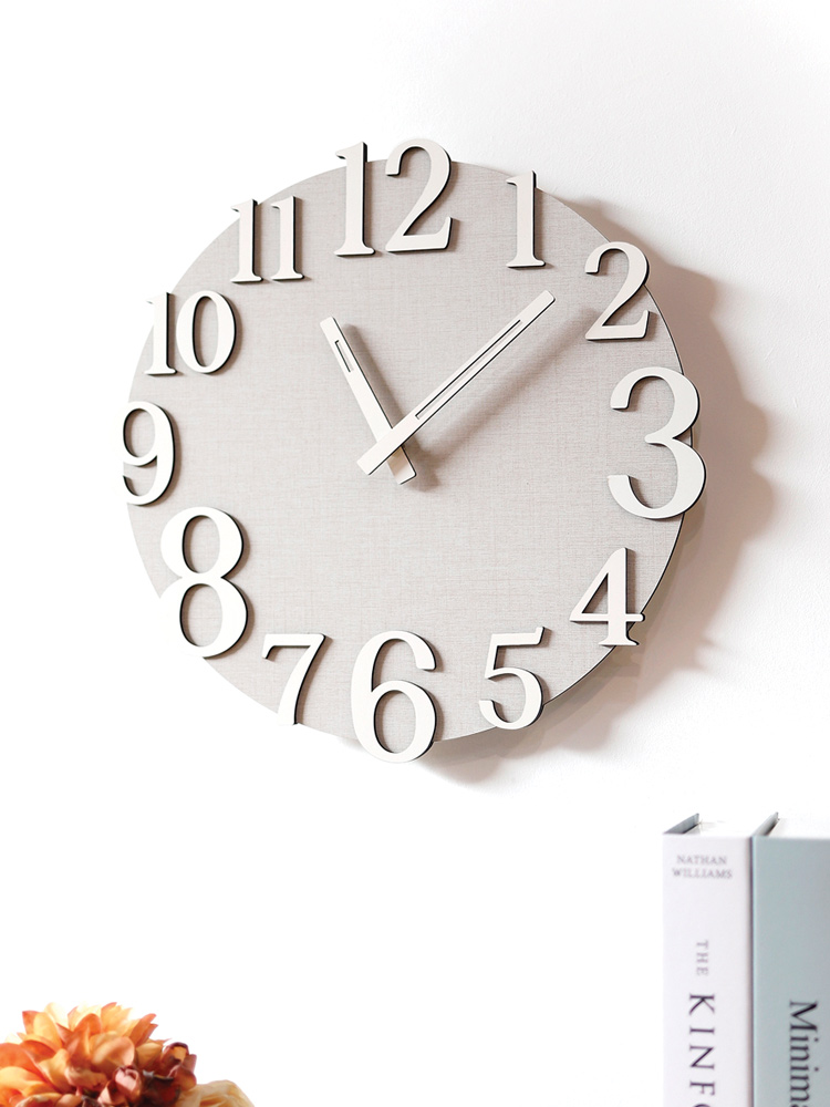 루미아 리노 화이트 인테리어 무소음 거실 벽시계