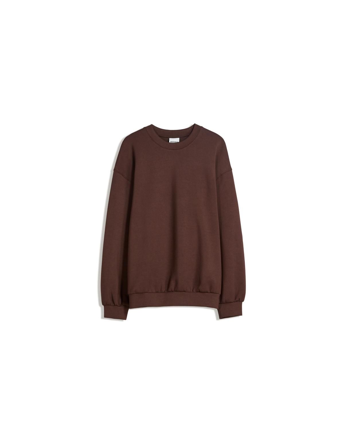 버쉬카 오버핏 소프트 모달 블렌드 라운드넥 맨투맨 7071/727 BROWN - 상세 이미지 3