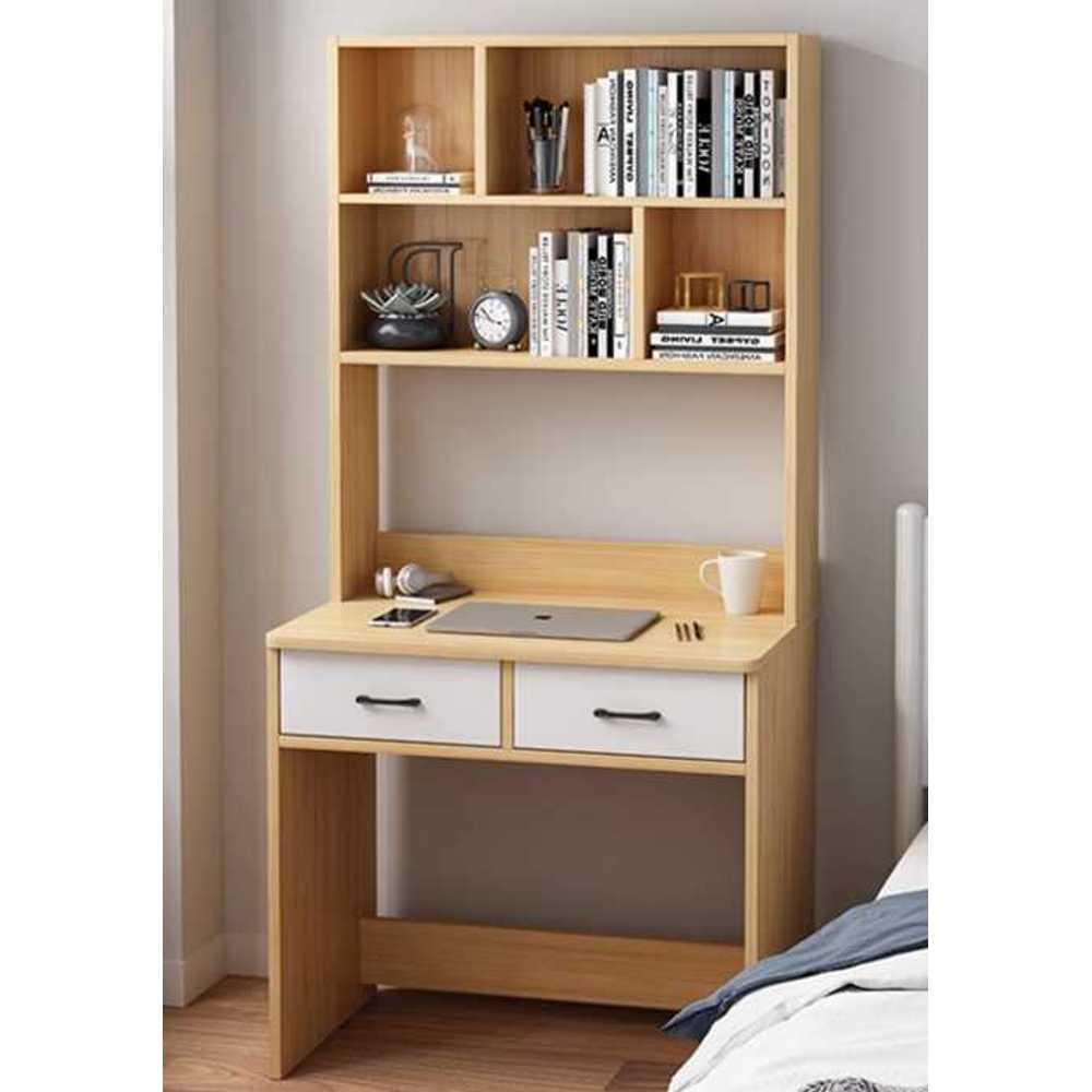 책장책상 세트 조립식 학생 화이트 공부방 전면 슬림 70cm 월넛색 - 상품 이미지