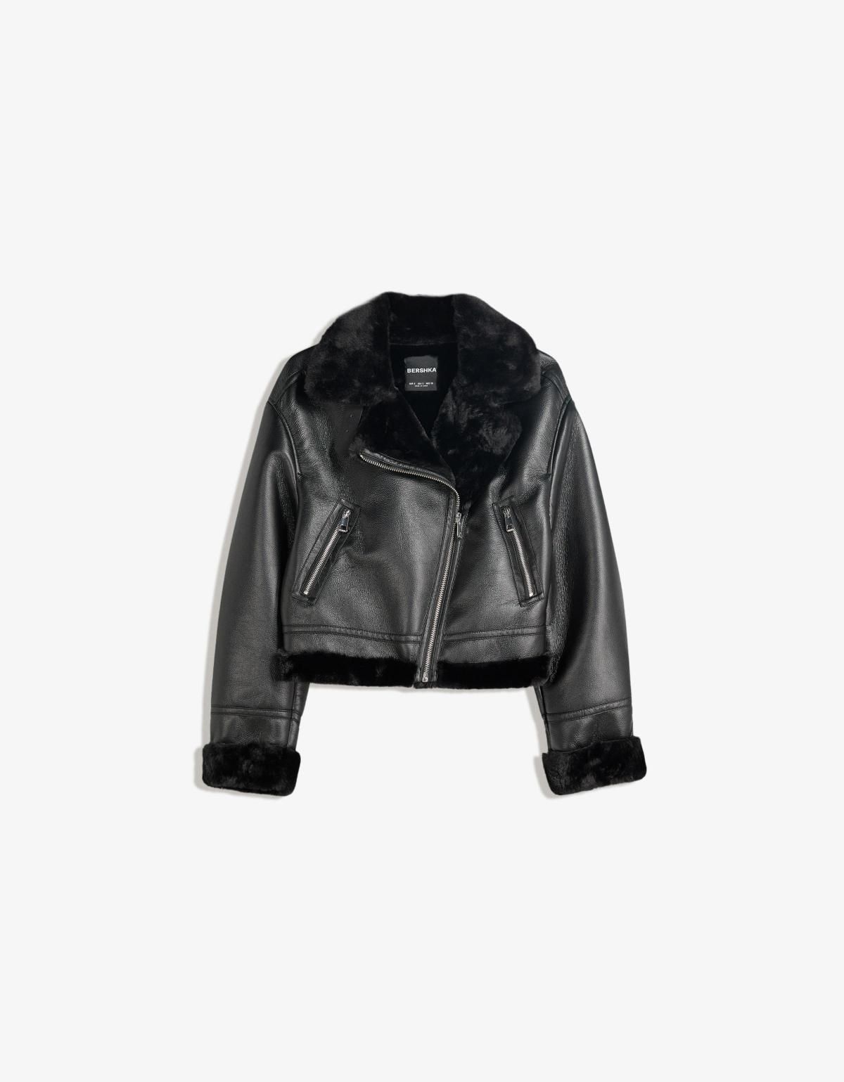 버쉬카 에코레더 무스탕 더블페이스 재킷 6603/730 BLACK - 상품 이미지